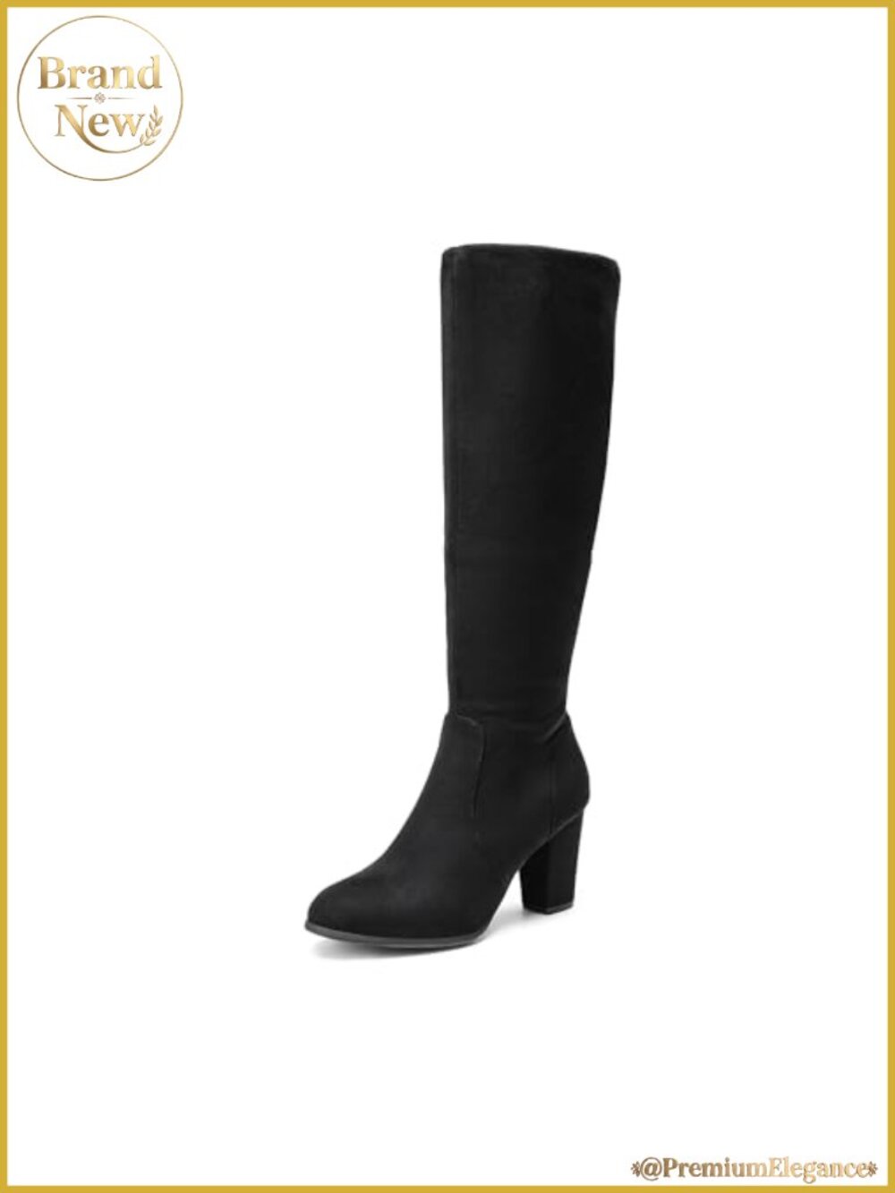 Women's Knee-High Heeled Riding Boots Faux Suede Faux Fur Lined Tall